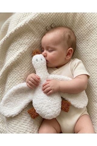 Suvoltastore Teddy Peluş Ördek Uyku Arkadaşı Beyaz Beyaz
