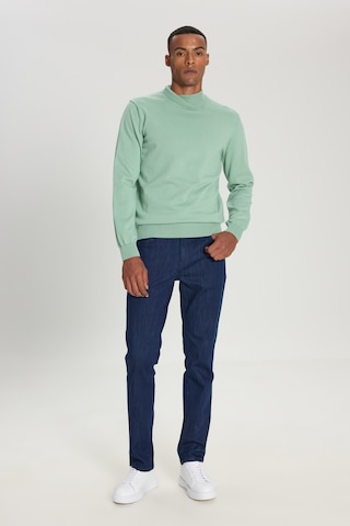 Ac&Co / Altınyıldız Classics Erkek Su Yesılı Pamuklu Standart Fit Normal Kesim Yarım Balıkçı Yaka Triko Kazak Su Yesılı Su Yeşili