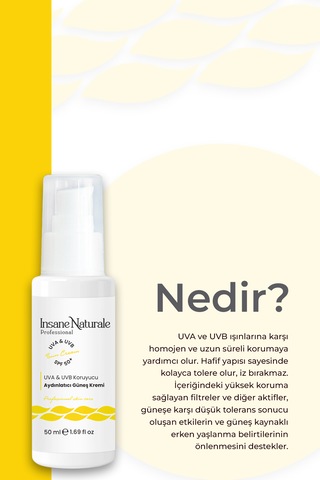 Aydınlatıcı Spf 50 Uva & Uvb Koruyucu Güneş Kremi 50 Ml