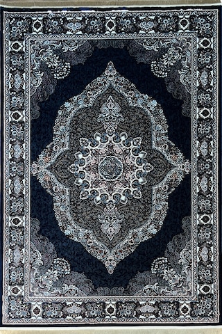 4 Metrekare - 6 Metrekare Modern Salon Ve Oturma Odası Halısı Yumuşak Doku Antialerjik İpek Navy 6349navy