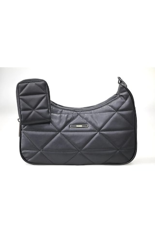 Guard Leather Kapitone Kadın Omuz Çantası + Renkli Kartlık siyah