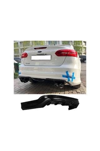 Ford Focus 3.5 Sedan Arka Ek Difüzör Siyah Plastik 2015 2016 2017 2018 Arka-difizör-bodykit-ek