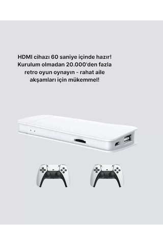 Hepsi Hdmı Ve Kablosuz Kontrolcülü 20.000 Oyunlu Retro Oyun Konsolu Najmaddin