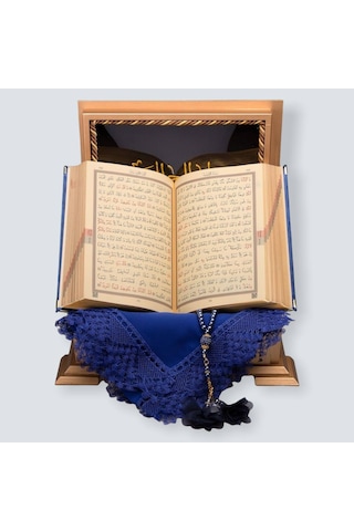 Gold Sandıklı Hafız Boy Kur'An-I Kerim Seti Set(Lacivert)