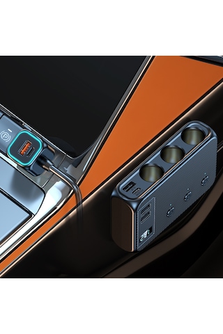 Samdoo 171w Hızlı Şarjlı 6 Usb'li Araç Çoklu Şarj Aleti - Pd+qc3.0 Destekli 3 Prizi Açma/kapama Düğmeli 113 Karakter