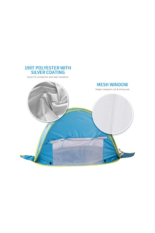 Padalink Hızlı Kurulumlu Çocuk Plaj Çadırı - Uv Koruma Ve Böcek Önleyici, Mavi, Taşınabilir Tasarım Mavi