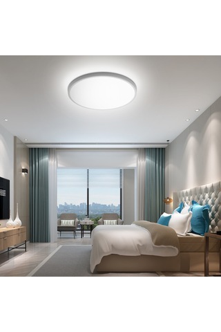 Symbee Yuvarlak Tavan Lambası, 24w Led, 6500-7000k Beyaz Işık, Ac85-265v, Plastik Gövde, 120 Adet 2835 Led İçi Beyaz