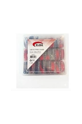 Elba Cp-01 Şeffaf Kutulu Usb To Type-c Renkli Kırmızı,lacivert,beyaz,gri,bordo 24lü Şarj Kablosu