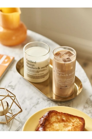 Roomi Borosilikat Cam Bardak 380 Ml, Uzun, Yazılı 177176247 Beyaz