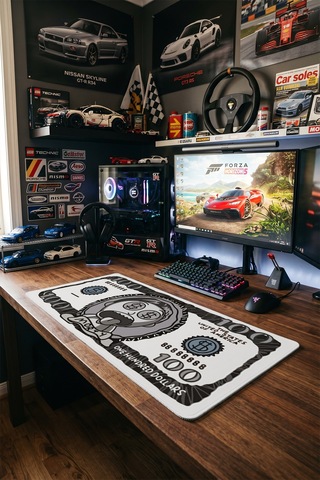 Rick And Morty 100 Dolar Tasarım 40x90 Cm Oyuncu Mousepad Kaymaz Taban Büyük Boy Mousepad