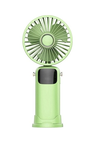 Öğrenci Yeşili Için Ekranlı 3000mah Yaz El Tipi Katlanır Fan Cluknt Yeşil