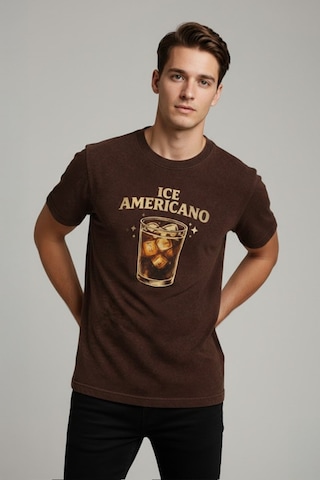 Technomonkey Kahverengi Ice Americano Kahve Baskılı Unisex Tişört