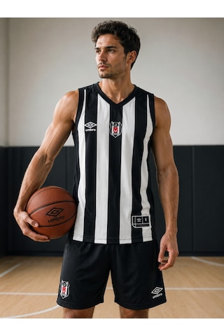 Beşiktaş Umbro Erkek Basketbol Forması Siyah - Beyaz