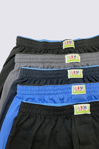 Arma Yıldız Karışık Renkli Erkek Çocuk Boxer 5'li Paket Düz Klasik Rahat Kesim %100 Pamuklu Çok Renkli