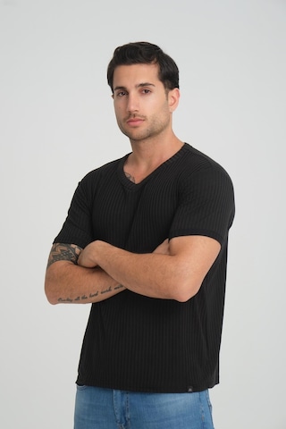 Alexander Gardi Alexandergardı Fitilli V Yaka Regular Fit T-shirt E24-74602 001