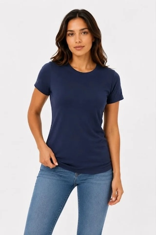 Valensdesign Basic Tişört Bisiklet Yaka Kısa Kol Günlük Yazlık Slim Fit T-shirt - Lacivert