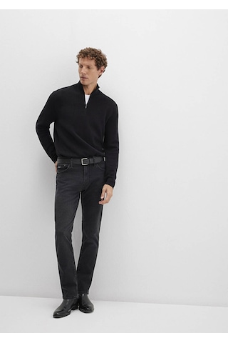 Mavi Half Zip Siyah Erkek Kazak M0710328-900 Siyah