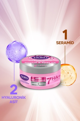 Duru Nem Bombası 7 Li Hyaluronik Asit Kompleksi Yoğun Nemlendirici Saç Maskesi Güçlü Parlak 2x200 Ml