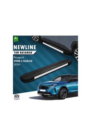 S-dizayn Peugeot 3008 3 Hybrid Newline Aluminyum Yan Basamak 183 Cm 2024 Üzeri A+ Kalite