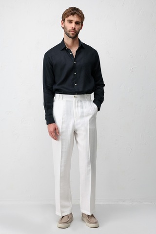 Antioch Lyocell Relaxed Fit Pileli Erkek Pantolon Ekru