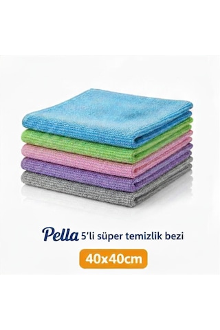 5'li Süper Mikrofiber Cam Bezi 40x40 Cm Evinizdeki Yeni Temizlik Yardımcınız Mavi-gri-pembe-yeşil-mor