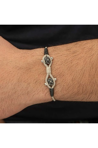 Gümüş Kazaziye Örgü Bileklik Sl5182 Gümüş