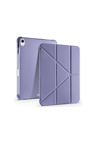 Apple Uyumlu iPad Air 11'' M3 2025 m2 2024 Üçgen Katlanabilir Kalem Şarj Bölmeli Standlı Kılıf Kapaklı