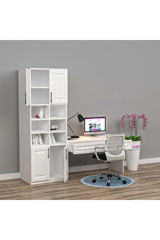 Gloss Membran Çalışma Masası Mdf Beyaz