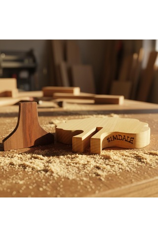 Simdale Wood İsimli Dekoratif Ahşap Meşe Ağacı - Modüler Kaideli