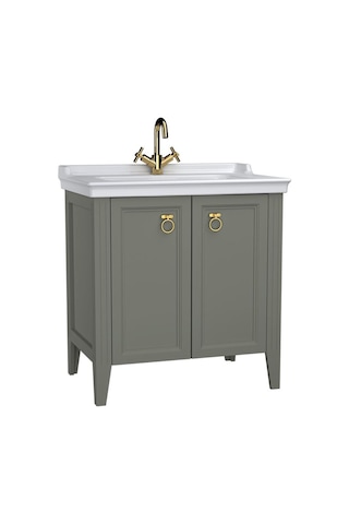 VitrA Valarte 62154 Lavabo Dolabı Kapaklı 80 Cm Mat Gri Çok Renkli