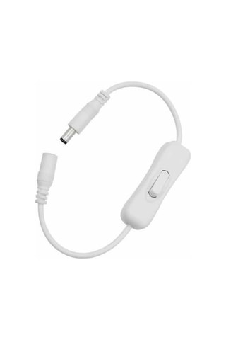 Anahtarlı Dc Adaptör Güç Bağlantı Uzatma Kablosu 20cm Beyaz