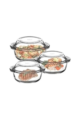 Paşabahçe Borcam Yuvarlak Tencere Seti 3'lü