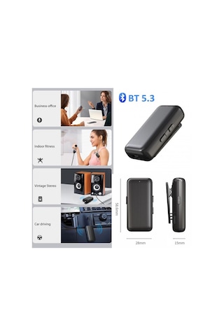 Aux Bluetooth V5.3 Şarjlı Ses Alıcı-verici Mikro Hafıza Kart Girişli Bluetooth Adapör