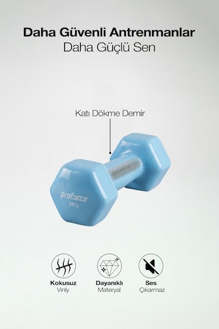 Proforce Vdb Dışı Vinil Kaplı Içi Çelik Döküm Ağırlık Dambıl 3 Kg