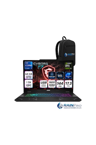 MSI Cyborg 17 B13WFKG-210XTRRNP14 i7-13620H 40 GB 1 TB SSD 8 GB RTX5060 17.3" W11P Dizüstü Bilgisayar