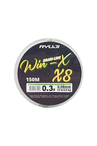 Ryuji Winx 0.13mm 150m Chartreuse 8 Kat İp Misina 9.1kg Çeker