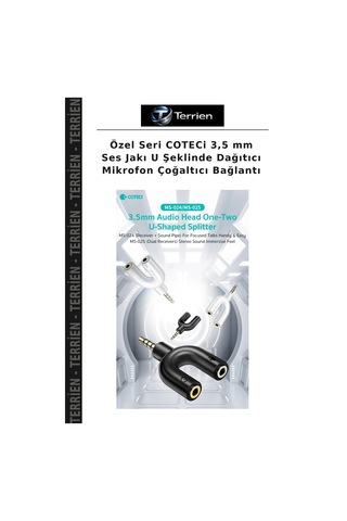 Özel Seri Coteci 3,5 Mm Ses Jakı U Şeklinde Dağıtıcı Mikrofon Çoğaltıcı Bağlantı