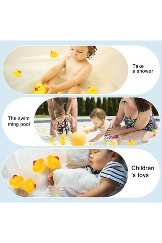 Geekyou 50 Adet Mini Sarı Kauçuk Ördek, Yumuşak Materyal, Çocuklar İçin Banyo Eğlencesi, Parti Dekorasyonu Diğer