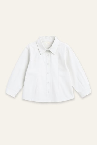 Kız Çocuk Poplin Gömlek - Beyaz Beyaz