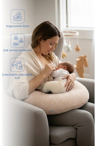 Babyjem Emzirme Ve Destek Minderi Somon Çiçek