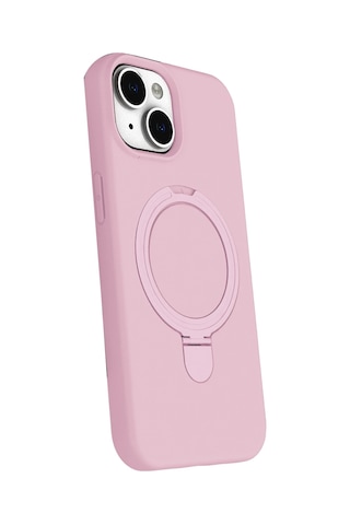 Newface - 638 - Apple iPhone Uyumlu 15 Plus Regal Magsafe Standlı Kapak - - Glblseme - Açık Pembe