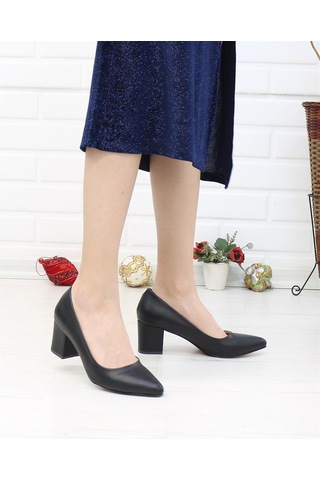Nesil Shoes Bln 410 Siyah Günlük Topuklu Kadın Ayakkabı-siyah Siyah