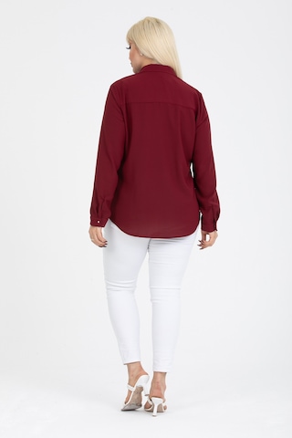 Pera Moda Jessica Büyük Beden Gömlek Bordo