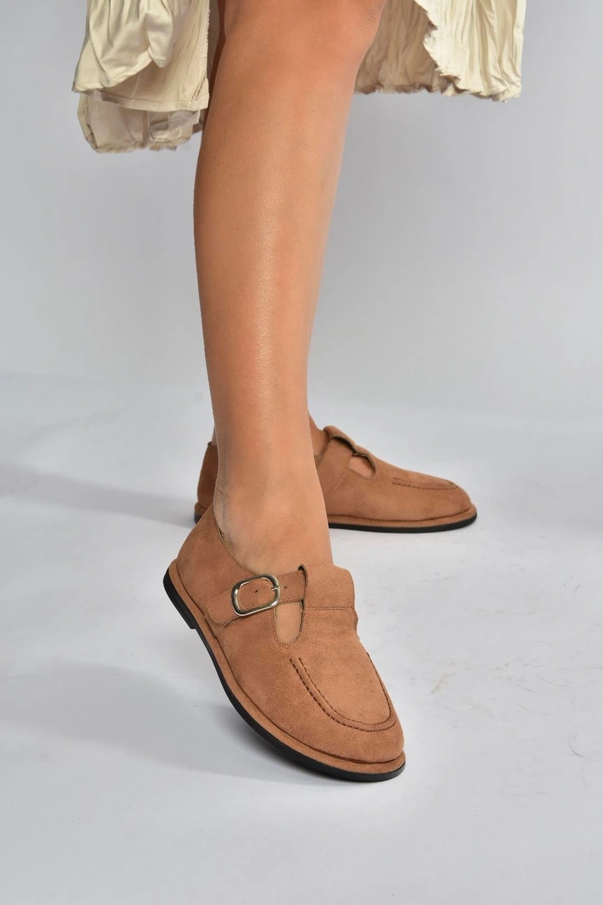 Fox Shoes V846871002 Taba Süet Günlük Kadın Ayakkabı Taba-süet