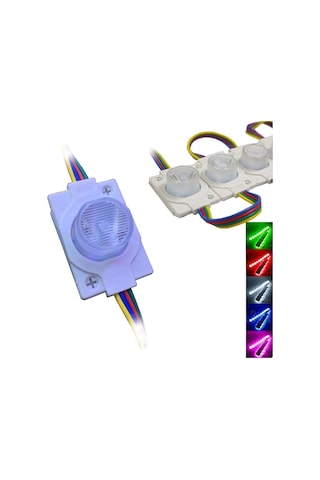 12 Volt 1.5 Watt Tek Mercekli Modül Led RGB (10 Adet)