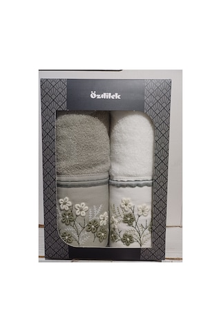 Özdilek Ditsy Garden 2'li Nakışlı El Ve Yüz Havlusu 50x90 Cm  Yeşil