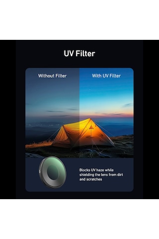 Telesin Osmo Action 6 Için Uv Filtre Vidalı Filtre Modelidir