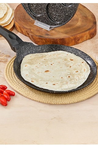 Polochef Granit Döküm Krep Ve Gözleme Tavası 26 Cm Siyah