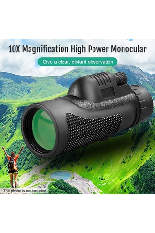 Singree 10x50 El Tipi Monoküler Teleskop, Bak4 Prisma, Fmc Kaplama, Su Geçirmez, Telefon Klembi + Tripod + Taşıma Çantası Dahil Siyah