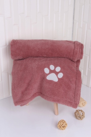 Pati Nakışlı Köpek Kurulama Havlusu Gül kurusu